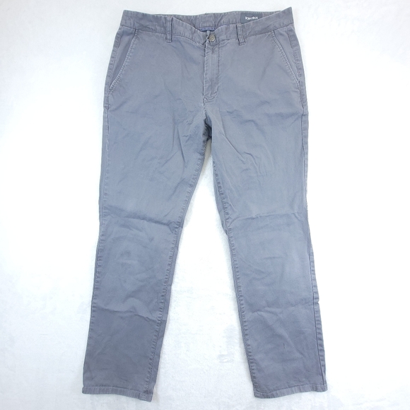 Bonobos Pants Mens Flat Front Chino Slim Gray Stretch Tag Size 36x32 (36x28.5) - Picture 1 of 12